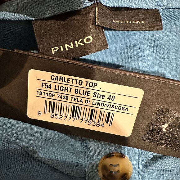 Pinko Carletto Top Light Blue - Size 40 - Picture 3 of 4